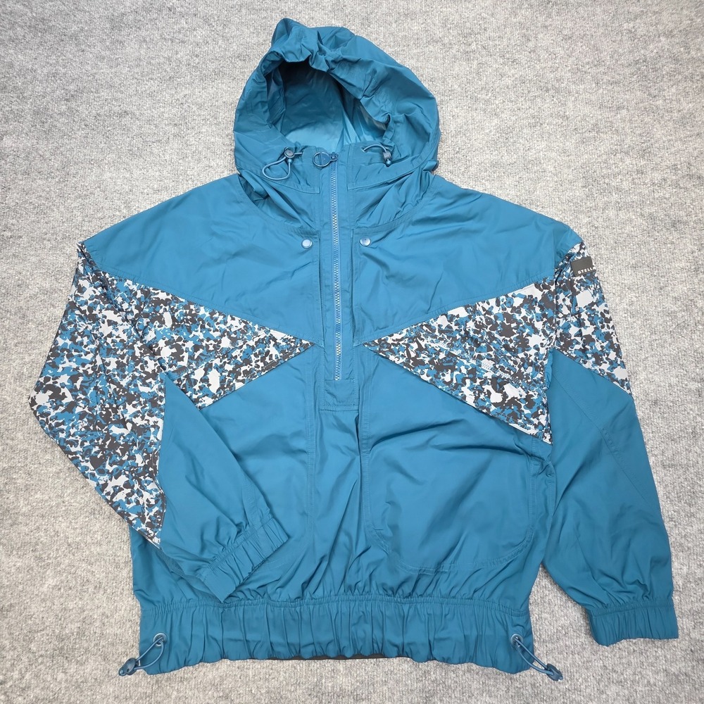 Adidas Stella McCartney Jacket Womens Small (36) Blue Abstract Windbreaker Hood